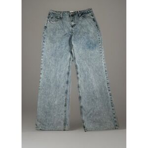 Princess Polly Women's Wide Leg Jeans Size 8 Blue Light Wash High Waist Denim